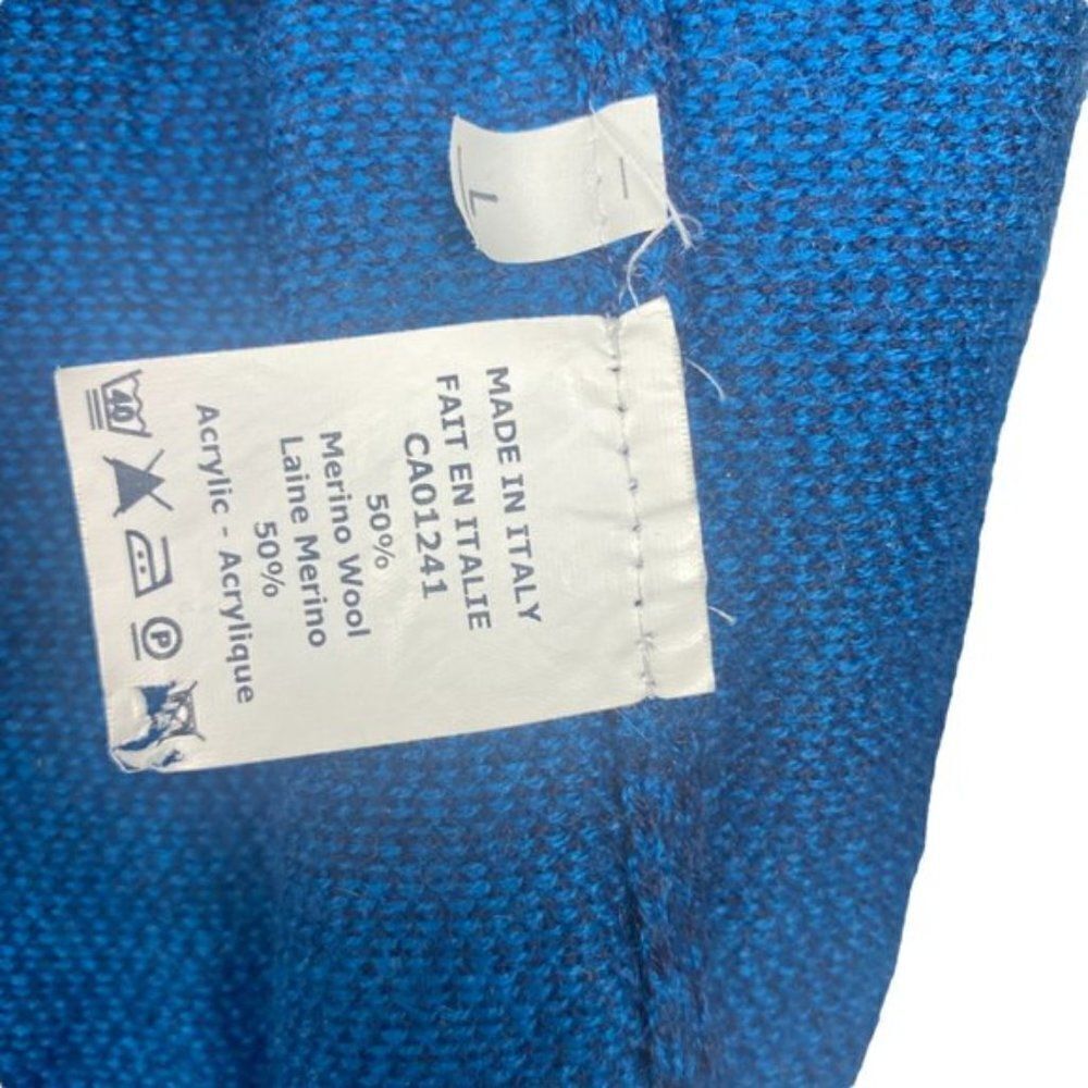 Simons Men's Blue Knit Italian Merino Wool Blend V Neck Long Sleeve Sweater US S - Picture 8 of 8